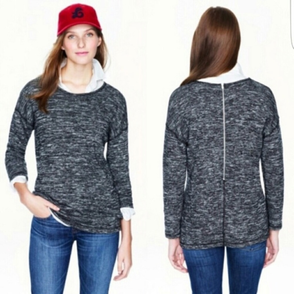 [J. Crew] Tunic Sweater 3/4 Sleeve with Silver Zip